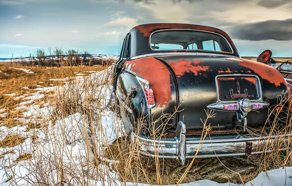 Car, snow, vehicle, rust