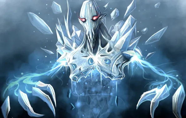 Лёд, арт, красные глаза, Dota 2, Ancient Apparition, MrScrake