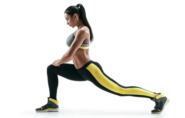 Energy, fitness, gym, fashion model, exercising, full length, fit