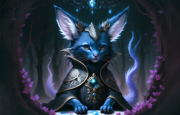 Кот, фэнтези, костюм, сказочное животное