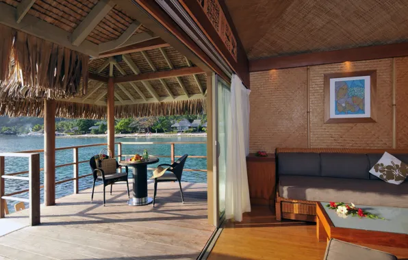 Картинка интерьер, курорт, бунгало