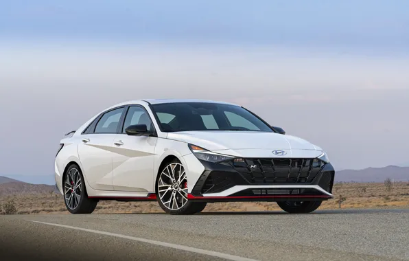 Дорога, небо, Hyundai, Elantra, 2022, Hyundai Elantra