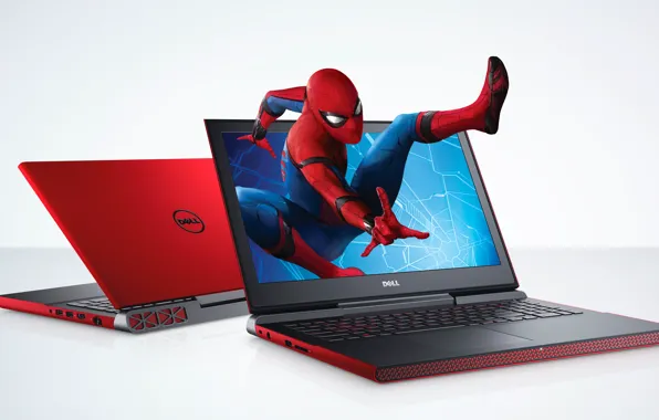 Картинка ноутбук, promo, spider man, Dell, лэптоп, peter parker, tom holland, spider man: homecoming