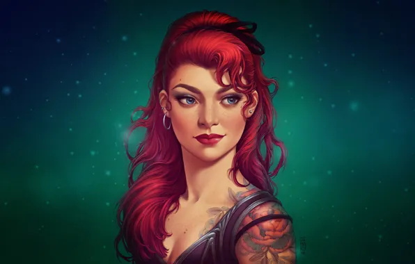 Девушка, Рисунок, Губы, Стиль, Лицо, Girl, Глаза, Портрет
