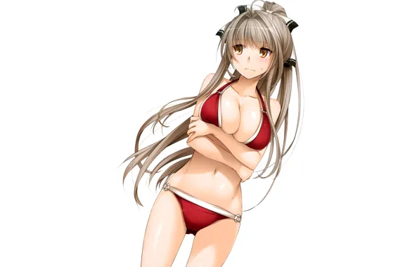 Girl, sexy, cleavage, long hair, boobs, anime, beautiful, pretty
