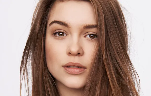 Взгляд, лицо, поза, волосы, портрет, актриса, hair, Софи Куксон