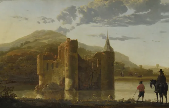 Пейзаж, картина, Альберт Кёйп, Aelbert Cuyp, Замок Убберген