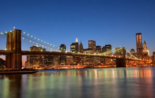 Картинка Нью-Йорк, США, Бруклинский мост, Brooklyn Bridge