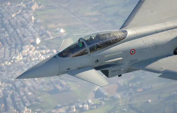 Фонарь, Пилот, Eurofighter Typhoon, ВВС Италии, Кокпит, ПГО, Многоцелевой Истребитель