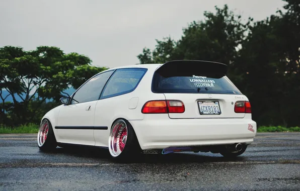 White, honda, tuning, civic, rims, bbs, stance, gen