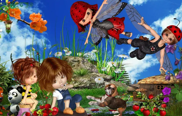 Дети, кино, игра, сцена, мультфильм, game, Куклы, cartoon
