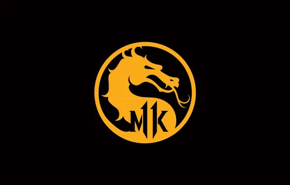 Картинка дракон, круг, лого, logo, черный фон, dragon, black background, circle