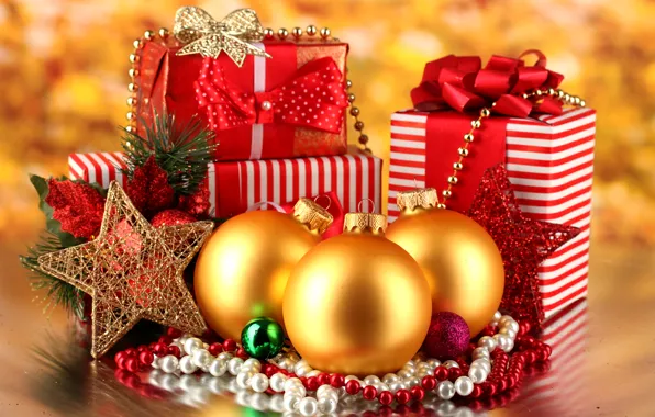 Картинка звезды, украшения, ленты, подарки, new year, stars, Merry Christmas, decoration