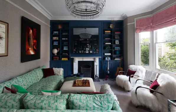 Стиль, Лондон, интерьер, камин, гостиная, by Claudia Interiors, Hampstead Heath London, Vibrant Family Home