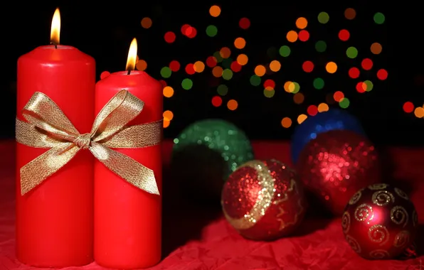 Картинка шарики, праздник, рождество, Свечи, Новый год