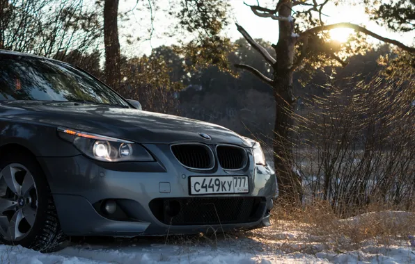 Car, bmw, style, sony, night, moscow, low, e60