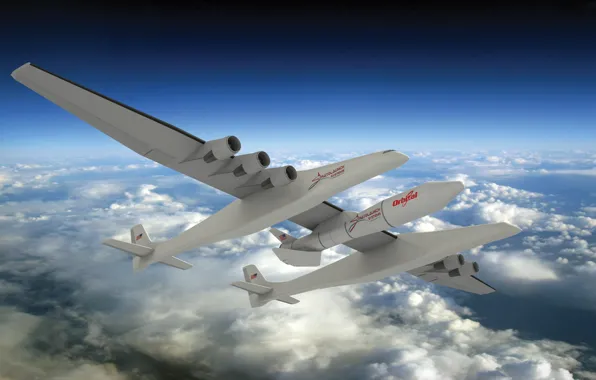 Облака, Самолет, Ракета, Самолёт, 351, Stratolaunch, Stratolaunch Model 351, Model 351