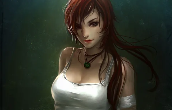 Картинка взгляд, девушка, волосы, арт, кулон, Tomb Raider, Lara Croft