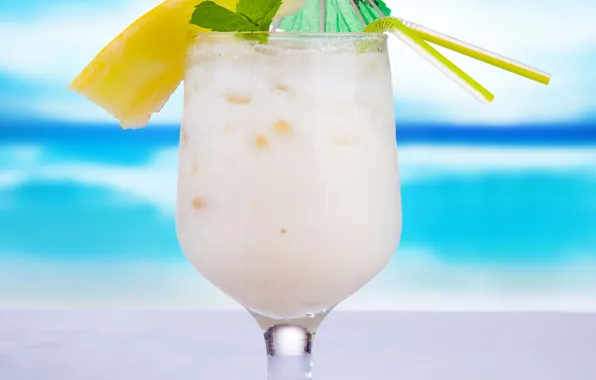 Картинка summer, beach, fruit, cocktail, tropical, milkshake