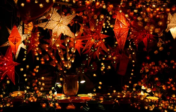 Lights, wallpaper, christmas, holidays, beautiful, decoration, decor, garland
