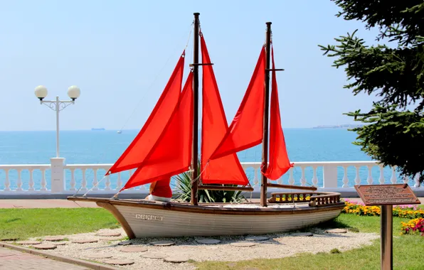 Картинка Алые паруса, карабль Секрет, Геленджик