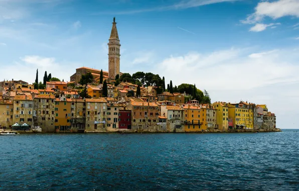 Картинка море, здания, Хорватия, Istria, Croatia, Адриатическое море, Ровинь, Rovinj