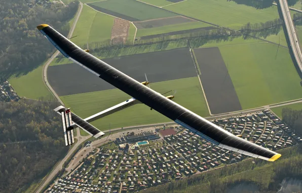 Картинка самолет, solar impulse, солнечная энергия