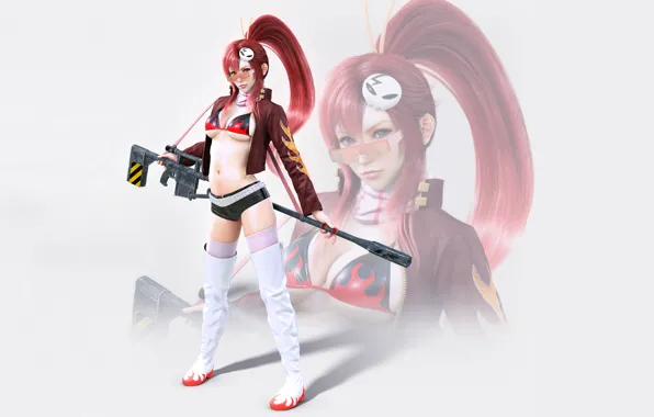 Девушка, рендеринг, минимализм, винтовка, Yoko, Tengen Toppa Gerren Lagann