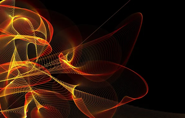Линии, волна, изгиб, переплетение, 4K Wired