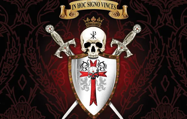 Картинка skull, sword, logo, seal, mark, cross, lion, crown
