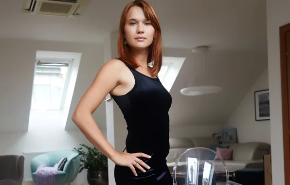 Red hair, model, redhead, gorgeous, photoshoot, posing, beautiful face, slim girl