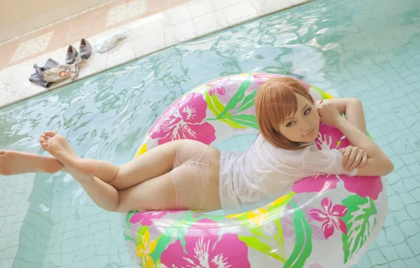 Pool, asian, cute