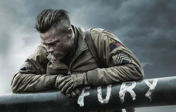 Картинка фильм, война, ярость, Brad Pitt, Fury