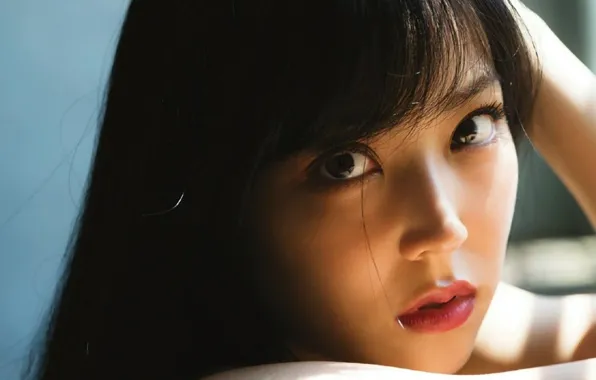 Girl, long hair, beautiful, pretty, lips, face, asian, attractive