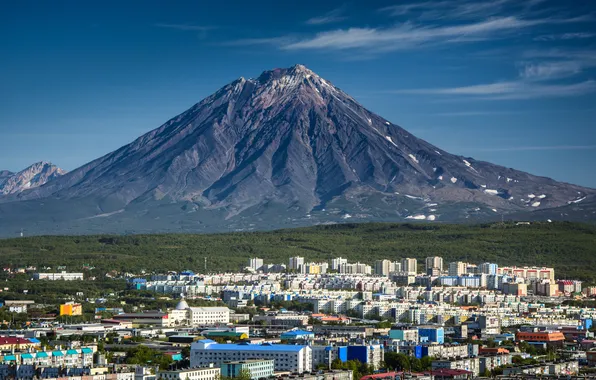 Картинка здания, вулкан, Петропавловск-Камчатский, Камчатский край