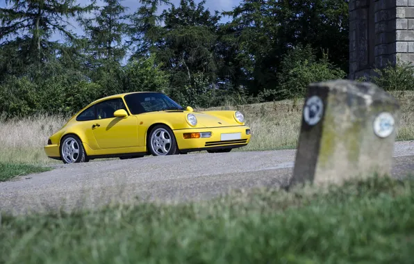 Porsche, Yellow, 964