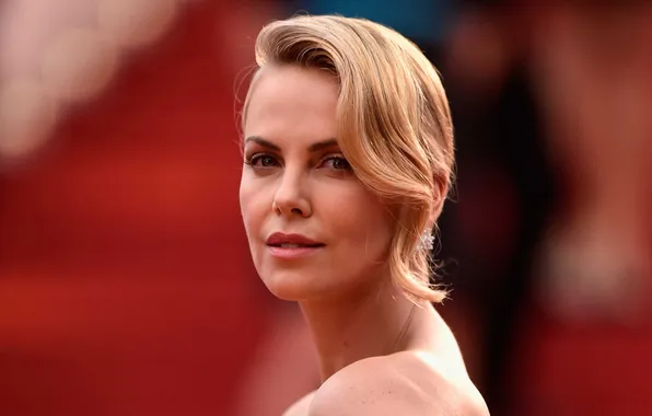 Взгляд, Charlize Theron, модель, портрет, актриса, блондинка, красотка, Шарлиз Терон