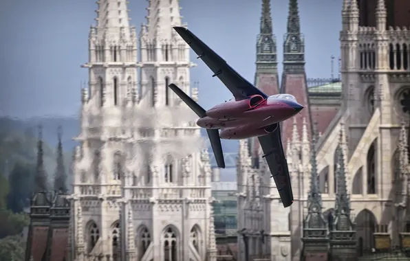 Картинка город, самолёт, Budapest, Alpha Jet
