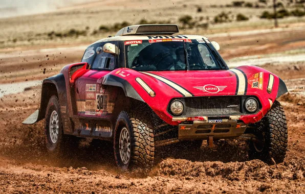 Красный, Авто, Mini, Спорт, Машина, Гонка, Грязь, Rally
