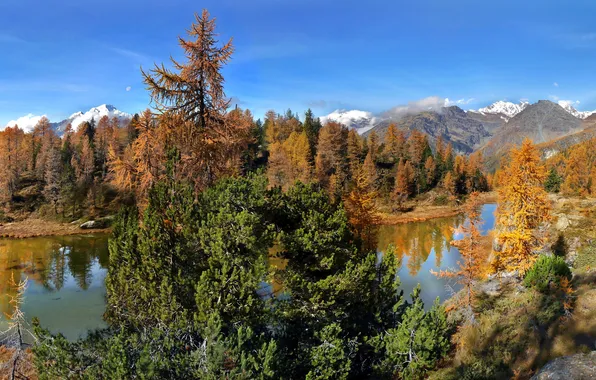 Картинка пейзаж, горы, озеро, Италия, панорама