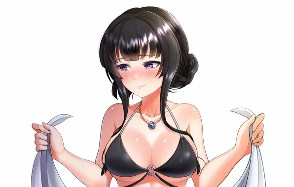 Girl, sexy, cleavage, boobs, anime, beautiful, twintails, short hair