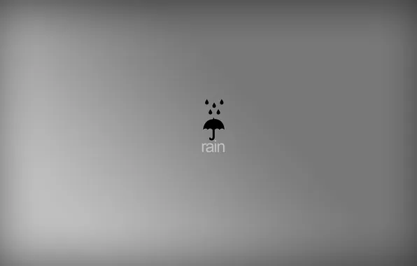 Картинка капли, серый, фон, дождь, обои, минимализм, зонт, арт