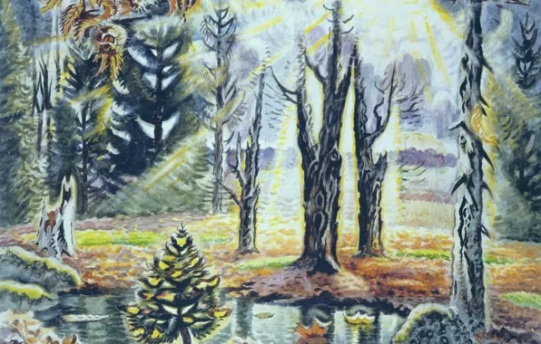 Картинка Charles Ephraim Burchfield, 1938–63, October in the Woods
