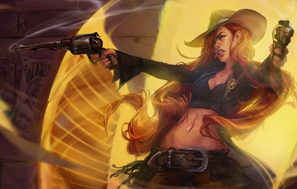 Девушка, пистолеты, League of Legends