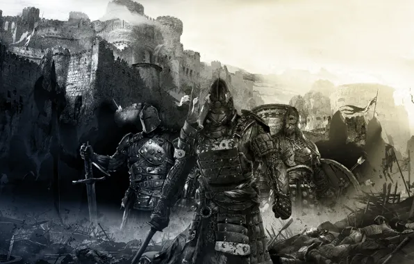 Замок, Меч, Воин, Самурай, Броня, Рыцарь, viking, Samurai