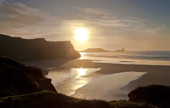 Море, пляж, солнце, дымка