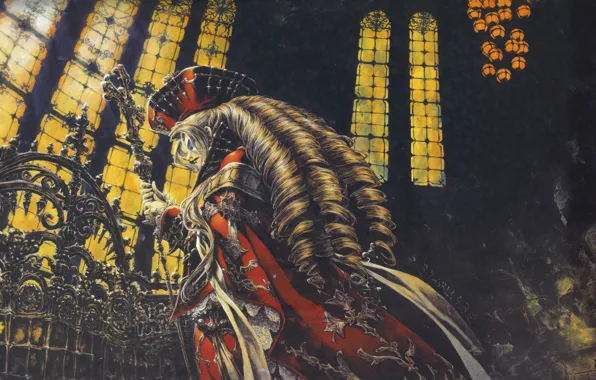 Крест, собор, вампир, витражи, ведьма, жезл, Trinity Blood, кровь триединства