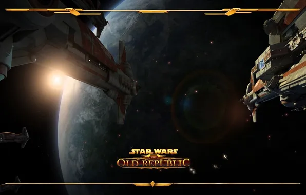 Космос, планета, корабли, Звездные Войны, Star Wars The Old Republic
