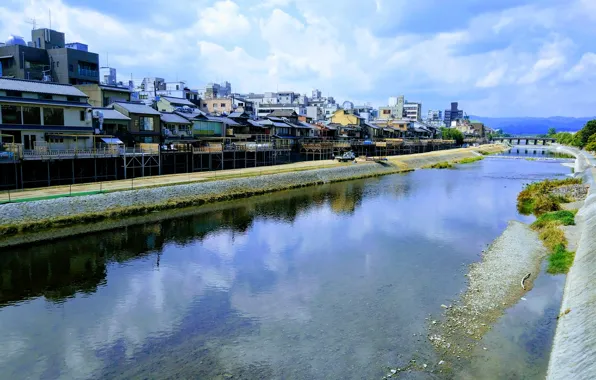 Скачать обои Japan, Kyoto, Bridge, River, раздел город в разрешении ...