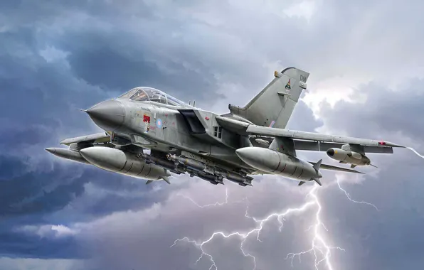 Panavia Tornado, с крылом изменяемой стреловидности, GR4, боевой реактивный самолёт, модернизированный истребитель-бомбардировщик GR1